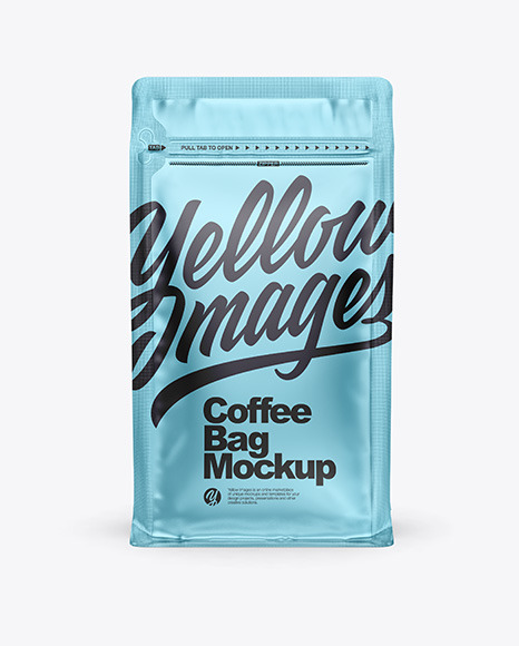 Download Matte Metallic Coffee Bag with Zipper Mockup in Bag & Sack Mockups on Yellow Images Object Mockups