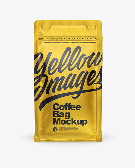 Download Matte Metallic Coffee Bag With Zipper Mockup In Bag Sack Mockups On Yellow Images Object Mockups Yellowimages Mockups