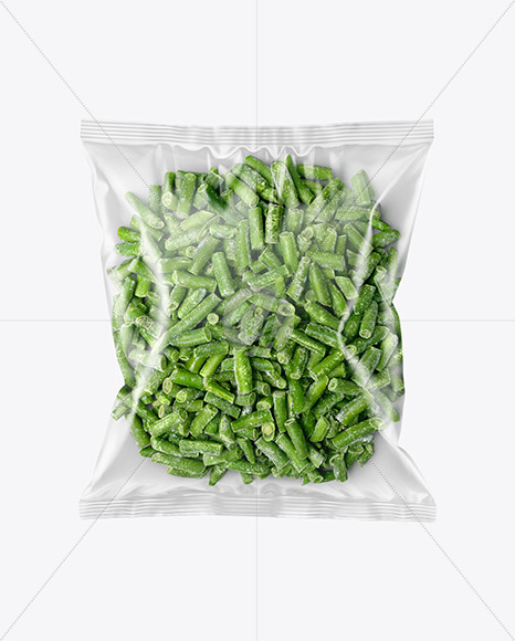 Download Plastic Bag With Frozen Beans Mockup In Bag Sack Mockups On Yellow Images Object Mockups