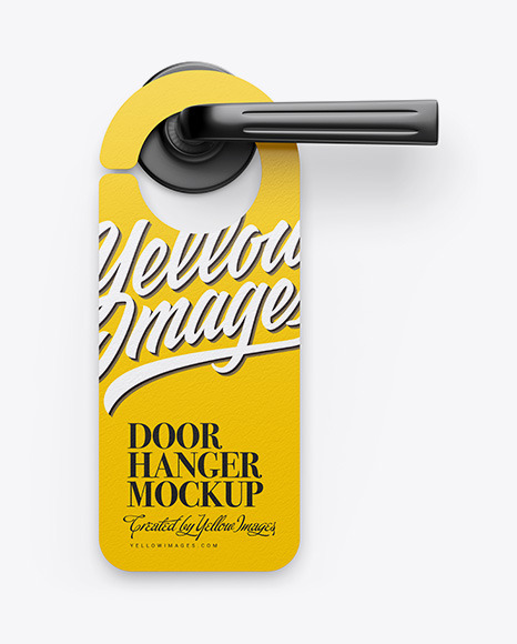 Download Door Hanger Mockup In Stationery Mockups On Yellow Images Object Mockups PSD Mockup Templates