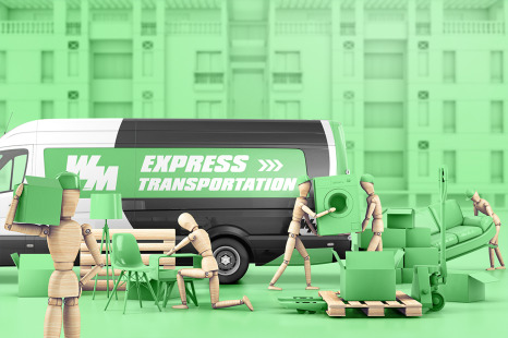 Wooden Movers Monochrome Scene Mockup