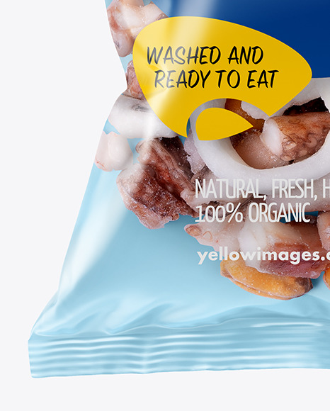 Download Plastic Bag With Frozen Seafood Mix Mockup In Bag Sack Mockups On Yellow Images Object Mockups PSD Mockup Templates