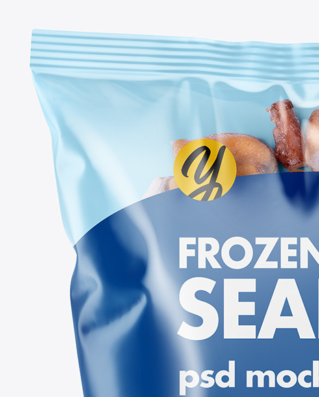 Download Plastic Bag With Frozen Seafood Mix Mockup In Bag Sack Mockups On Yellow Images Object Mockups Yellowimages Mockups