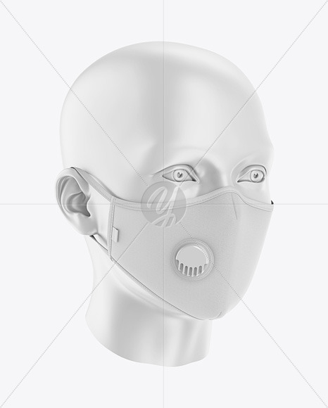 Anti Pollution Face Mask With Exhalation Valve In Apparel Mockups On Yellow Images Object Mockups