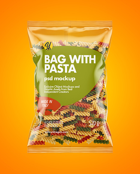 Download Matte Plastic Bag With Tricolor Chifferini Pasta Mockup ...