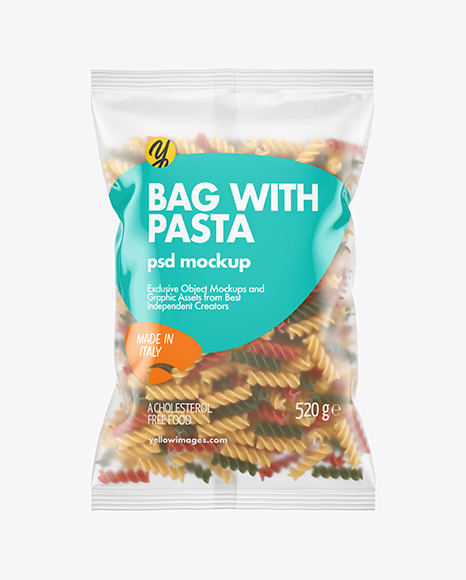 Download Matte Plastic Bag With Tricolor Fusilli Pasta Mockup In Bag Sack Mockups On Yellow Images Object Mockups Yellowimages Mockups