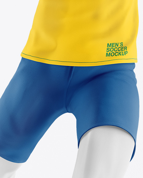 Download Soccer Team Kit Mockup With Mannequin Front View In Apparel Mockups On Yellow Images Object Mockups