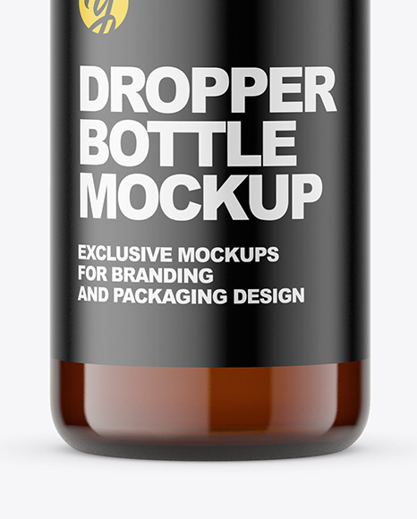 Amber Glass Dropper Bottle Mockup PSD #4