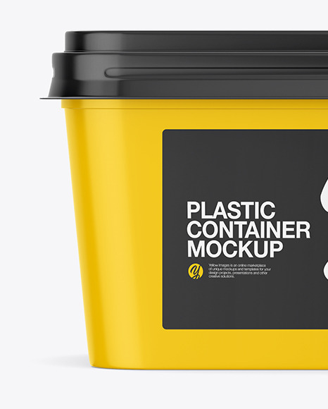 Download Plastic Container Mockup in Pot & Tub Mockups on Yellow ...