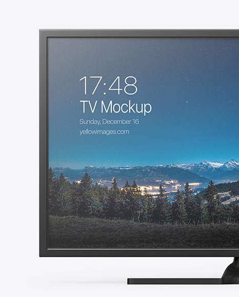 Download Tv Mockup In Device Mockups On Yellow Images Object Mockups PSD Mockup Templates