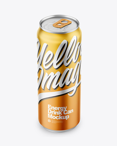 Matte Metallic Drink Can Mockup