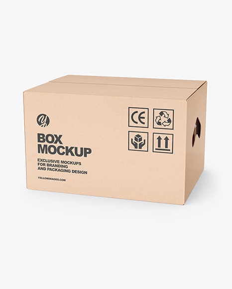 Download Kraft Paper Box With Cans Mockup In Box Mockups On Yellow Images Object Mockups