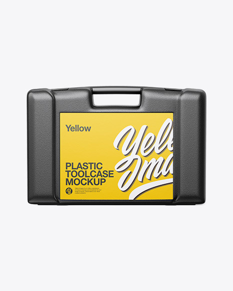 Download Plastic Tool Case Mockup Front View In Box Mockups On Yellow Images Object Mockups PSD Mockup Templates