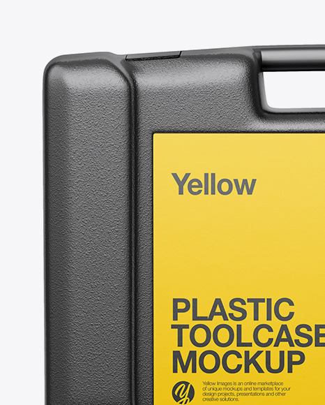 Download Plastic Tool Case Mockup Front View In Box Mockups On Yellow Images Object Mockups PSD Mockup Templates