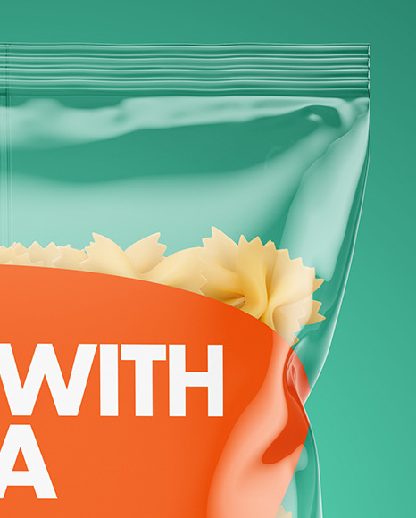 Download Plastic Bag With Farfalle Pasta Mockup In Bag Sack Mockups On Yellow Images Object Mockups Yellowimages Mockups