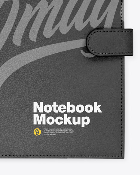 Leather Notebook Mockup in Stationery Mockups on Yellow ...