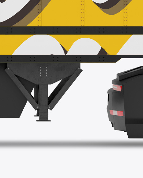 Electric Semi Truck with Trailer Mockup PSD #7