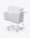 Shopping Cart W/ Paper Boxes Mockup