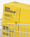 Shopping Cart W/ Paper Boxes Mockup