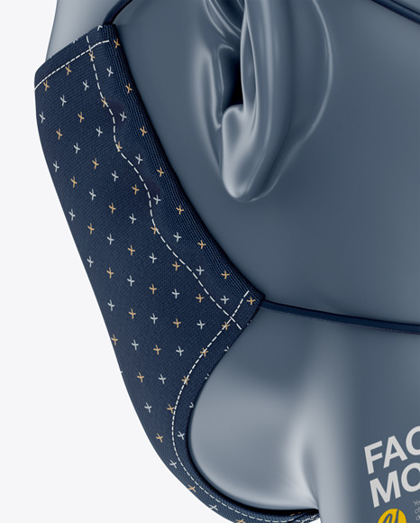 Download Face Mask With Elastic Cord And Stopper Back Half Side View In Apparel Mockups On Yellow Images Object Mockups PSD Mockup Templates