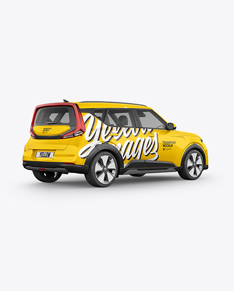 Compact Car Mockup   Back Half Side View PSD #7