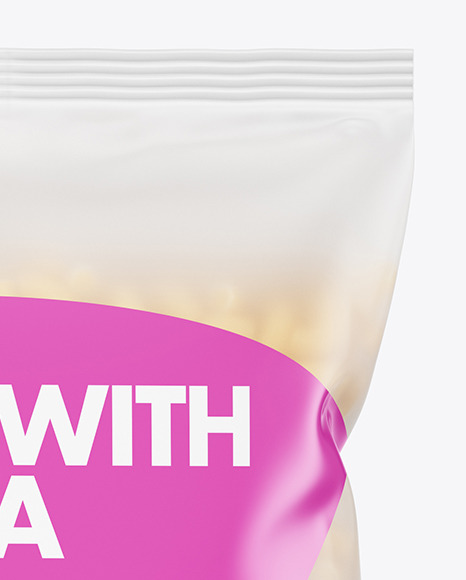 Frosted Plastic Bag With Chifferini Rigati Pasta Mockup PSD #1