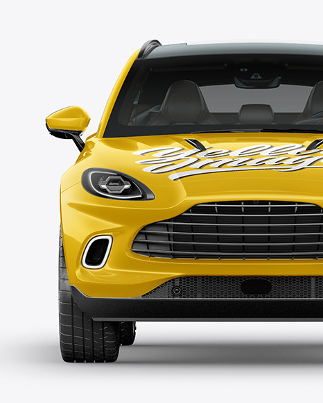 Download Crossover SUV Mockup - Front View in Vehicle Mockups on Yellow Images Object Mockups