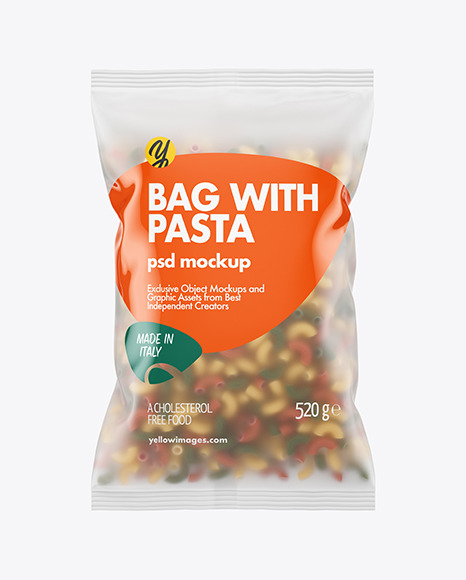 Download Frosted Plastic Bag With Tricolor Chifferini Rigati Pasta Mockup In Bag Sack Mockups On Yellow Images Object Mockups PSD Mockup Templates