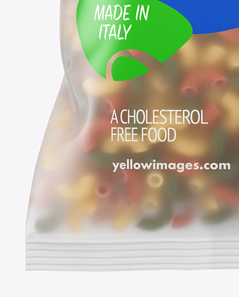 Download Frosted Plastic Bag With Tricolor Chifferini Rigati Pasta Mockup In Bag Sack Mockups On Yellow Images Object Mockups PSD Mockup Templates