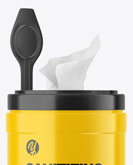 Download Glossy Wet Wipes Jar Psd Mockup Yellowimages