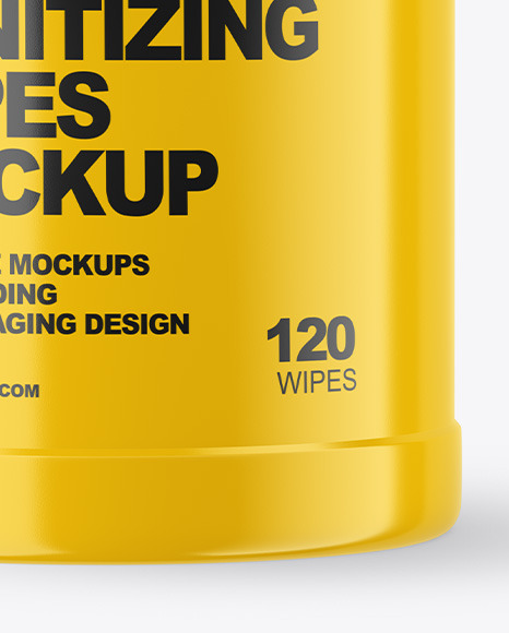 Download Glossy Opened Sanitizing Wipes Canister Mockup In Packaging Mockups On Yellow Images Object Mockups PSD Mockup Templates