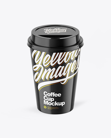 Download Glossy Coffee Cup Mockup In Cup Bowl Mockups On Yellow Images Object Mockups PSD Mockup Templates