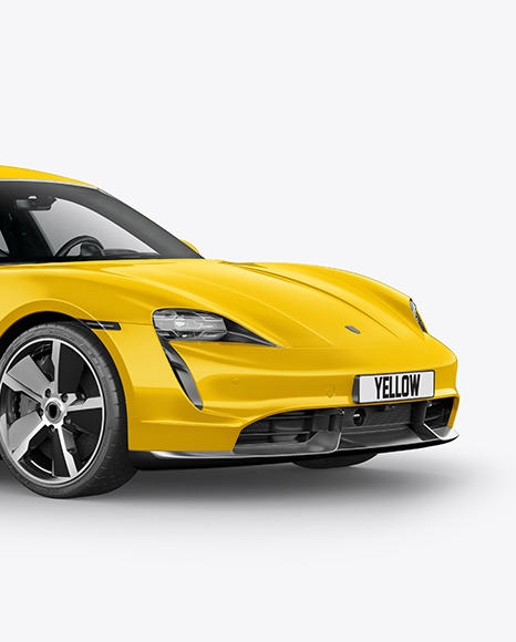 Electric Sport Car Mockup - HalfSide View