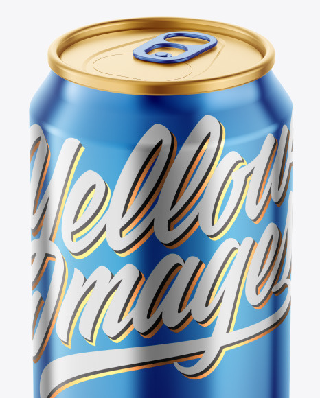 Glossy Metallic Drink Can Mockup PSD #6