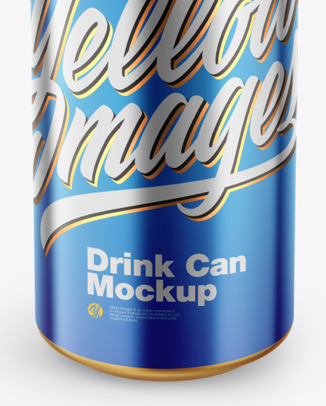 Glossy Metallic Drink Can Mockup PSD #7