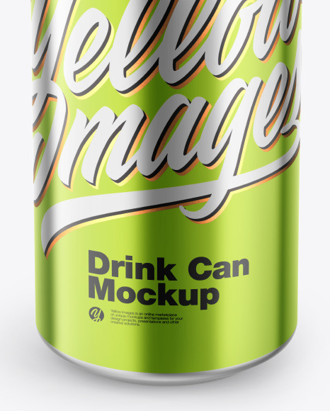 Glossy Metallic Drink Can Mockup PSD #5