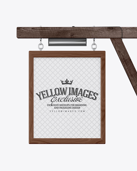 Download Wooden Sign Mockup In Outdoor Advertising Mockups On Yellow Images Object Mockups