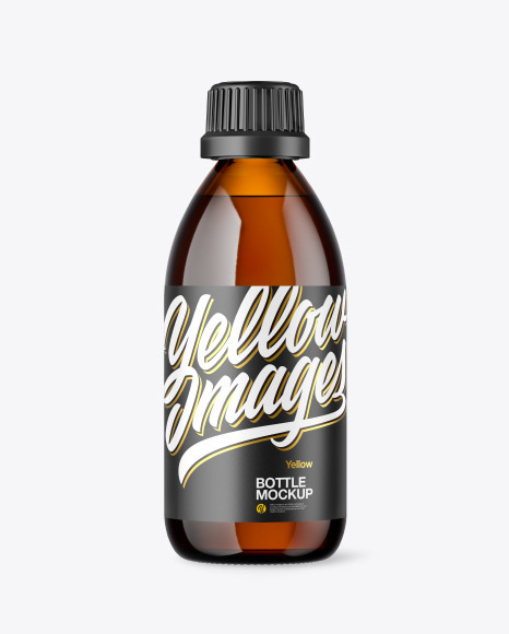 Amber Glass Bottle Mockup PSD #2