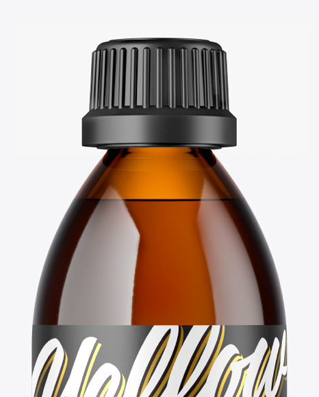 Amber Glass Bottle Mockup PSD #3