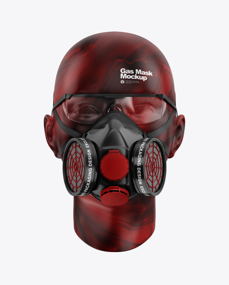 Download Red Mask Mockup - Face Mask Mockup Front View In Apparel ...