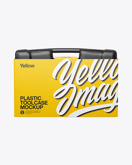 Download Plastic Tool Case Mockup With Box Front View In Box Mockups On Yellow Images Object Mockups Yellowimages Mockups