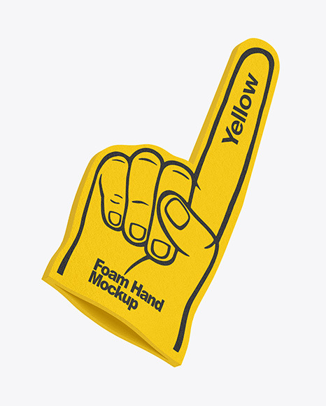 Foam Hand Mockup In Object Mockups On Yellow Images Object Mockups