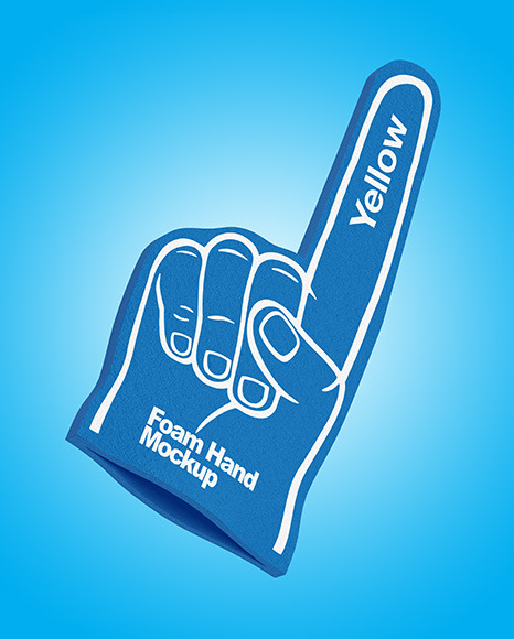 Download Foam Hand Mockup In Object Mockups On Yellow Images Object Mockups