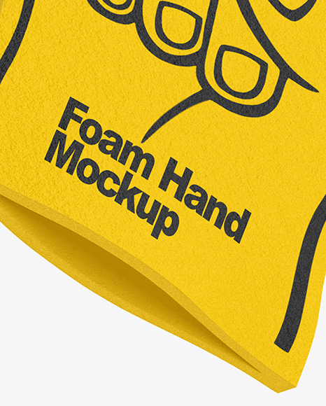 Foam Hand Mockup In Object Mockups On Yellow Images Object Mockups