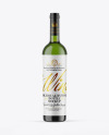 Green Glass White Wine Bottle Mockup