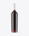 Clear Glass Red Wine Bottle Mockup