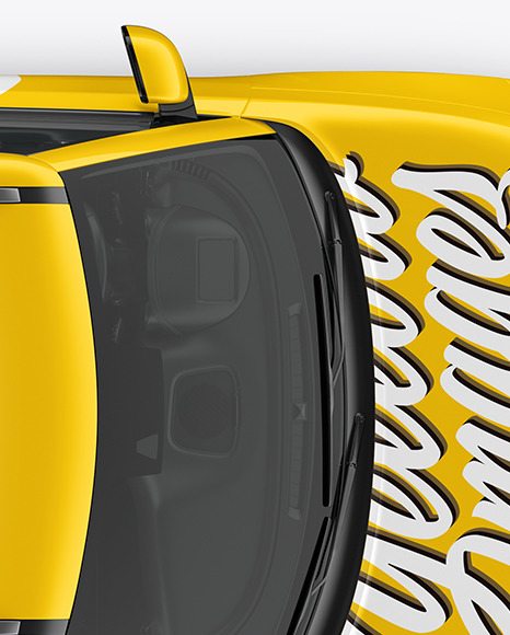 Compact Car Mockup   Top View PSD #1