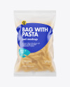Frosted Plastic Bag With Penne Pasta Mockup