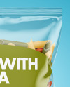 Plastic Bag With Tricolor Penne Pasta Mockup In Bag Sack Mockups On Yellow Images Object Mockups