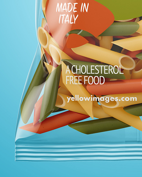 Download Plastic Bag With Tricolor Penne Pasta Mockup In Bag Sack Mockups On Yellow Images Object Mockups Yellowimages Mockups